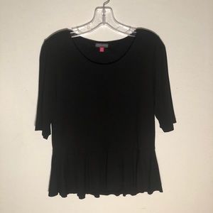Vince Camuto Medium Black Bottom Ruffled Blouse